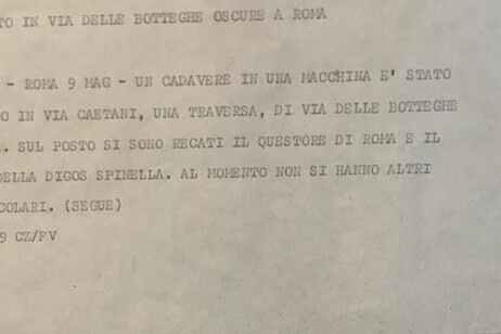 I primi lanci ANSA sul ritrovamento del corpo di Aldo Moro